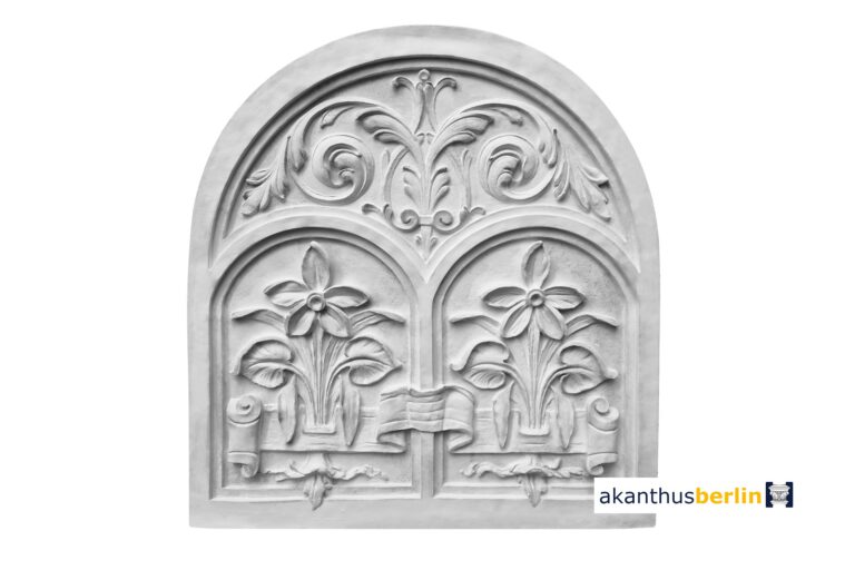 OP 50 Ornamentplatte Rundbogen mit Blumen