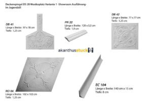 DS 20 Stuckdecke Mexikoplatz – Variante 1 – | Jugendstil (Deckengröße: 500 x 400 cm)